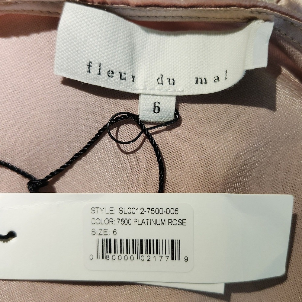 Fleur Du Mal Silk Velvet Maxi Slip Dress Platinum Rose NWT $695 Retail Sz 6 - Picture 7 of 9
